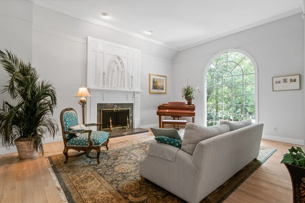 Designed Spacious Light Living Room, in Antique Style